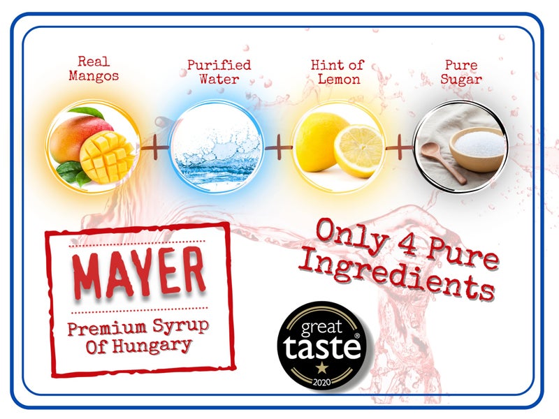 Mayer Mango Syrup for Drinks, Premium Hungarian Fruit Syrup for Cocktails, Smoothies, Lemonade, Desserts -Rich Taste, No Artificial Flavor, No Additives -Award Winning Artisanal Beverage 16 Oz, 1Pack - Image 1